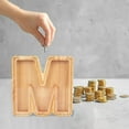 thumbnail image 5 of Yoloke Personalized Wooden Money Box with 26 English Letters - Customizable Deposit Box for Safekeeping Your Savings and Valuables, 5 of 5
