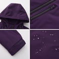 thumbnail image 4 of Levmjia Women Hooded Rain Jacket Waterproof Lightweight Long Sleeve Zip Up Mid Length Loose Fit Solid Color Outerwear Pockets Daily Commute Hiking Camping Travel Outdoor Casual, 4 of 6