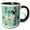 Black/White, variant on 3drose, Mid-century Modern Pug with Mcm Background Pattern, 11oz Mug