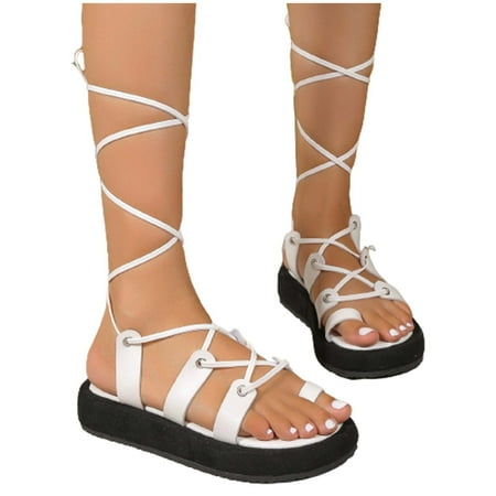 

ZHELIYO Women s sandals Women S Beach Sandals Hollow Casual Slippers Flat Shoes Retro Sandals White 7.5