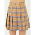 thumbnail image 2 of A2Y Women's Check Plaid Print Zipper School Pleated Skirts Grey S, 2 of 3