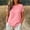 Pink, variant on Women’s Boho Trendy Flowy Hawaiian Blouse, Half Sleeve Crew Neck Basic Tee, Casual Summer Daily Going Out Top Pink XXXL