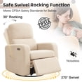 thumbnail image 2 of Aemeios Swivel Power Recliner Chair Teddy Nursery Glider Rocking Recliner, Beige, 2 of 9