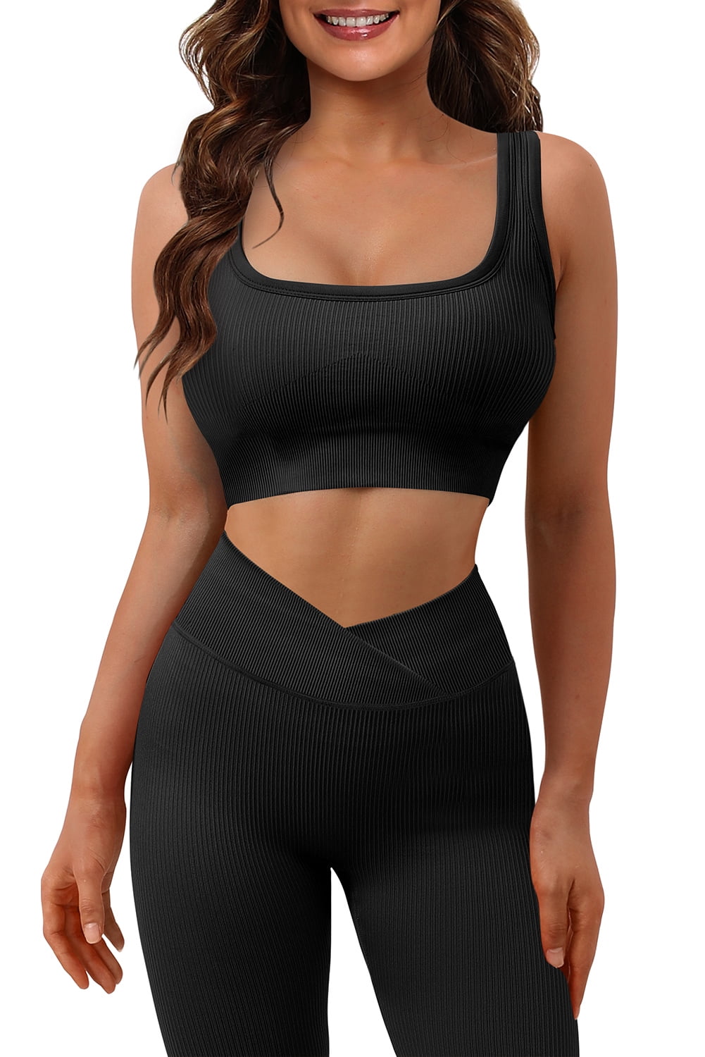 Women's Seamless Active Sports Top & High-Waist Leggings Set main image 0