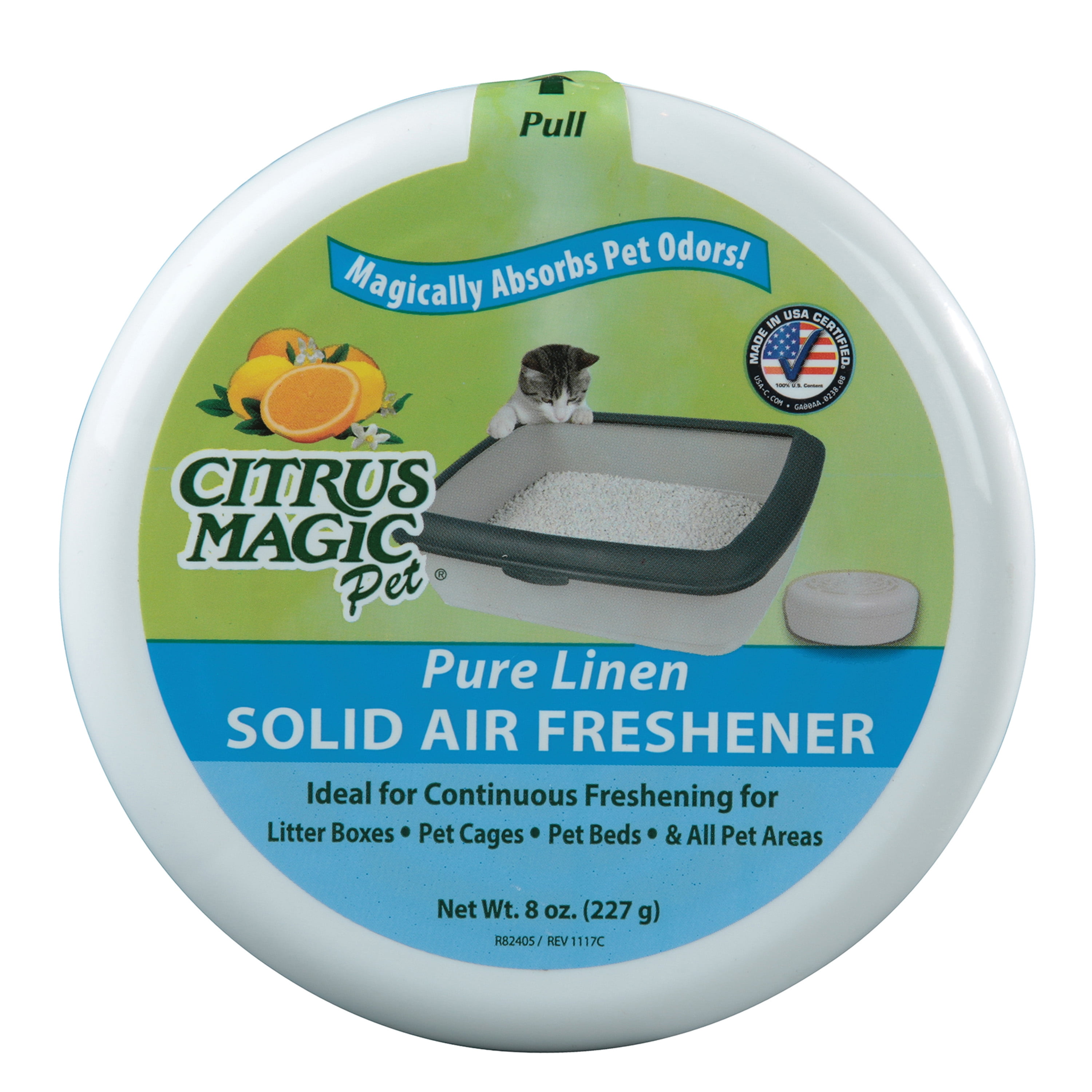 Citrus Magic Pet Odor Absorbing Solid Air Freshener, Pure Linen, 8