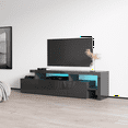 thumbnail image 3 of Indisio TV Stand for TVs up to 70", Modern High Gloss 73" Entertainment Center, TV Media Console with Storage Cabinets and LED Lights, 3 of 6