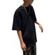 thumbnail image 3 of Hombres Camiseta Tela De Gamuza Manga Corta Top Suelto Verano Niños Top Impresión De Letras Estilo Retro Negro XL, 3 of 8