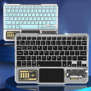 Luminous Wireless Keyboard Rechargeable Touchpad Keyboard Bluetooth Keypads for Phone PC Tablet Gaming White