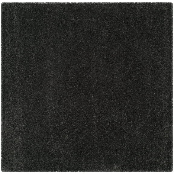SAFAVIEH Milan Harlow Solid Plush Shag Area Rug, Dark Grey, 7' x 7' Square