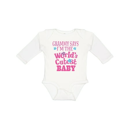 

Inktastic Grammy Worlds Cutest Baby Gift Baby Girl Long Sleeve Bodysuit