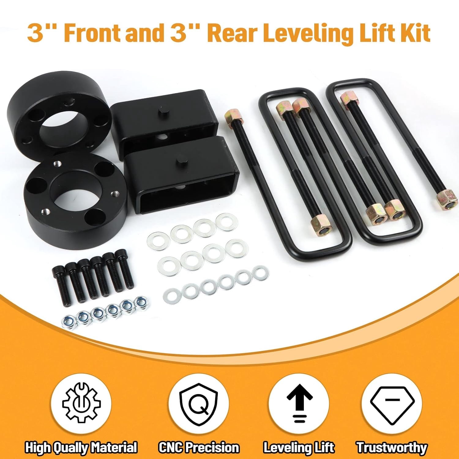 PANGOLIN 1 Set 3" Front & 2" Rear Full Lift Leveling Kit Fit for 2005-2022 Nissan Frontier, 2009-2012 Suzuki Equator Suspension Leveling Kit Automotive Professional Replacement Parts