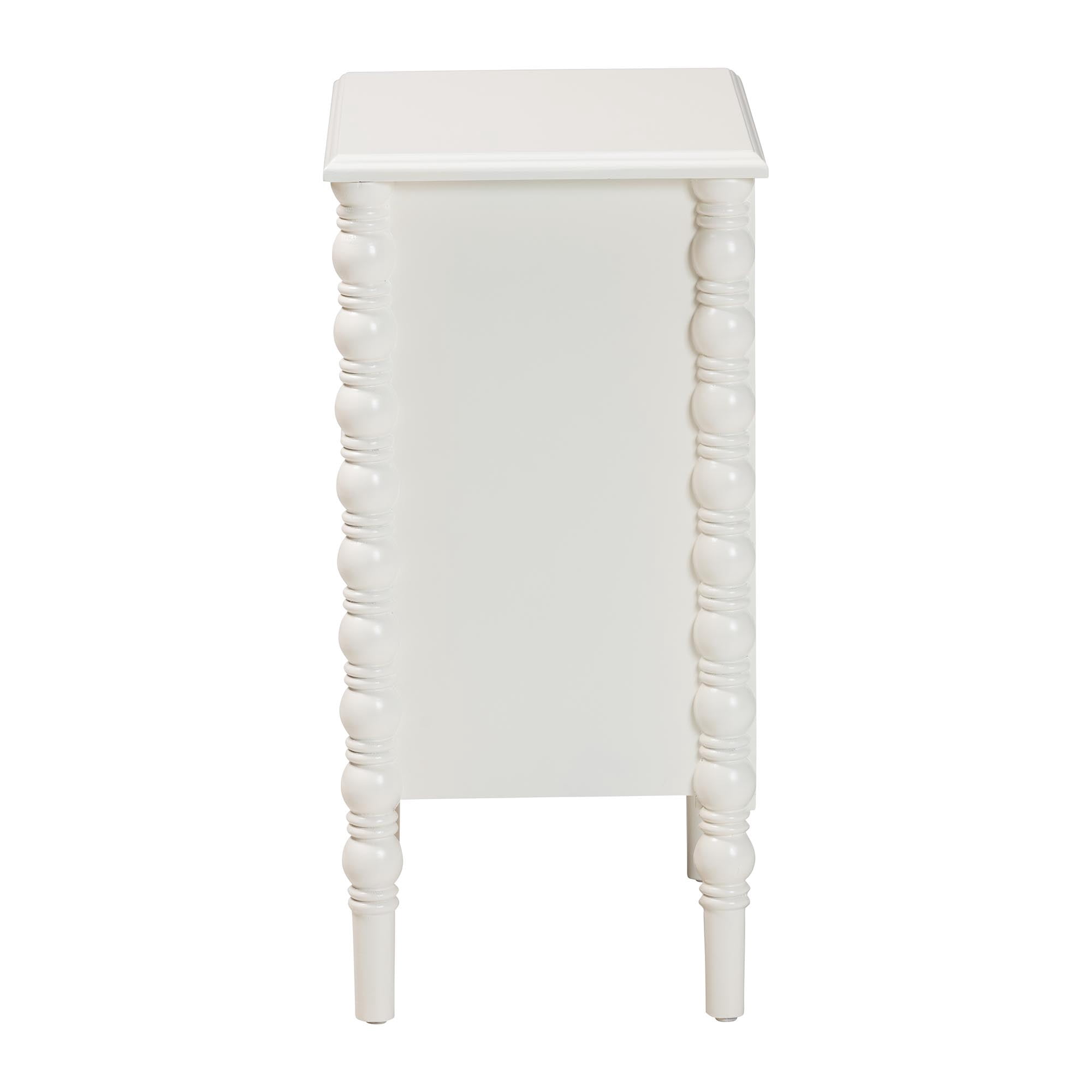 Baxton Studio Malinda Classic End Table, 3-Drawer, White
