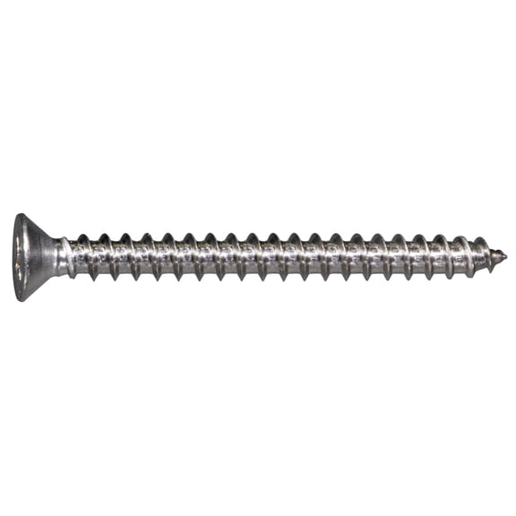 #10 x 2" 316 Stainless Steel Phillips Flat Head Sheet Metal Screws (10 pcs.)