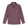 thumbnail image 1 of Bienzoe Boy's Flannel Button Down Long Sleeve Plaid Shirt Navy/Red 7/8, 1 of 2