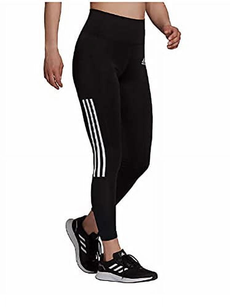adidas Womens Lightweight High Rise 3-Stripe Mesh 7/8 Leggings (Small, Black/White)  