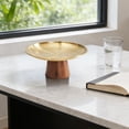 thumbnail image 1 of Frutero con pedestal, plato de comida, base de madera estética, práctico plato de fruta, bandeja de almacenamiento para decoración de centro de mesa S, 1 of 8