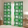 thumbnail image 2 of jejeloiu Lucky Clover Leaves Blackout Curtains Set of 2 (52x84 Each),St.Patrick'S Day Window Curtains,Cute Loves Green Grid Curtains and Drapes For Girls Kids,Ultra Soft Home Decor, 2 of 6