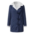 thumbnail image 4 of Womens Sherpa Fleece Lined Jacket Plus Size Winter Warm Coat Parka Faux Suede Pea Coat Outerwear with Pockets, 4 of 5
