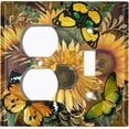 thumbnail image 4 of Metal Light Switch Plate Outlet Cover Dark Sunflower Butterfly SUN018, 4 of 13