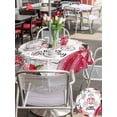 thumbnail image 4 of Outdoor Tablecloth with Umbrella Hole and Zipper, Happy Birthday Round Table Cloth 54 Inch Waterproof Tablecloth, Red Dress Crown Carriage Flowers Butterfly Picnic Table Cover for Patio Camping, 4 of 7