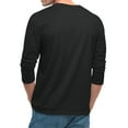 thumbnail image 5 of Men's Long Sleeve Round Neck Raglan Three Quarter Sleeve T-Shirt Top for Spring Fall Casual Style,Black,L, 5 of 8