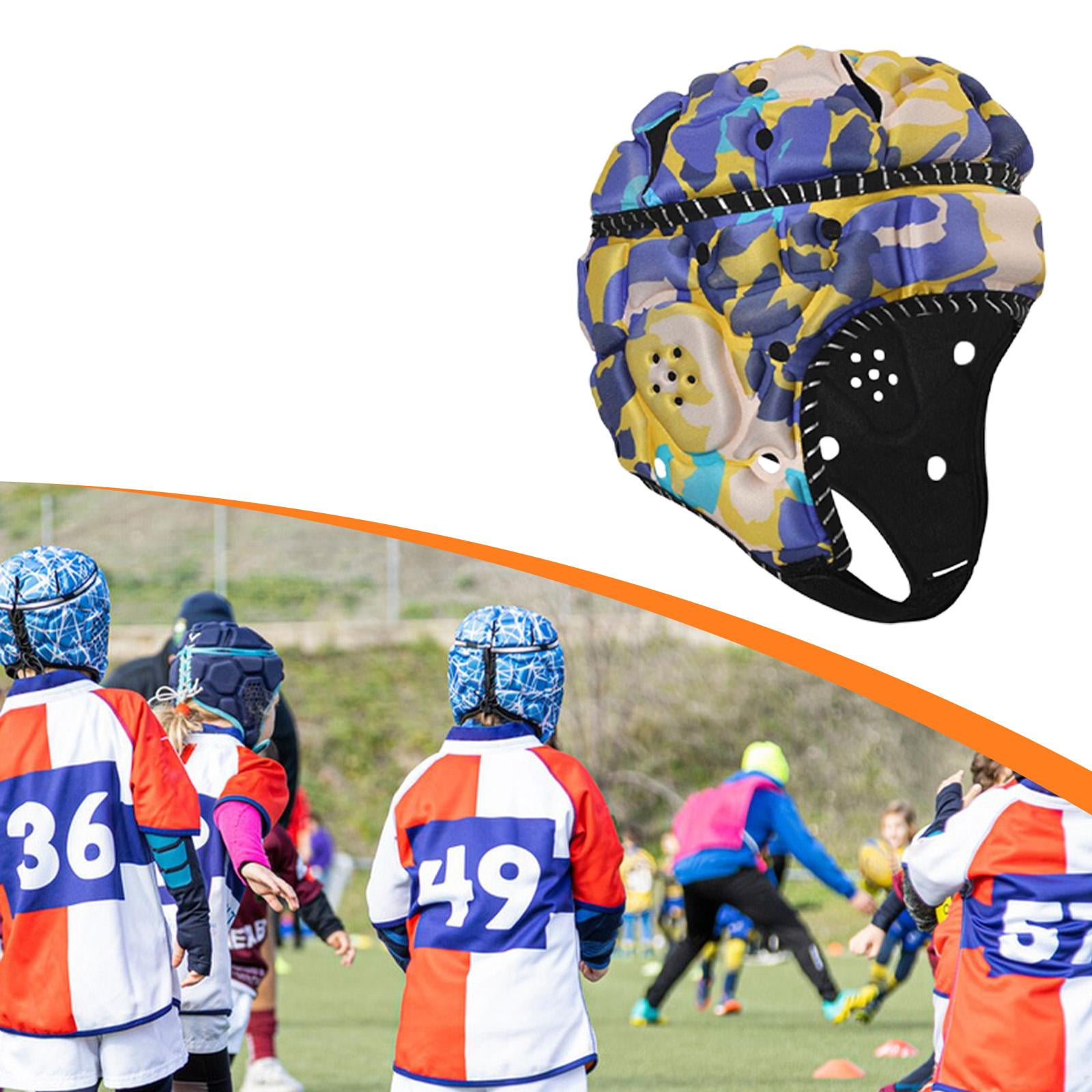 Rugby Helmet Headguard Headgear Shock Absorbing Foam Padding for Kids Boys Girls Outdoor Sports Training