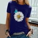 thumbnail image 2 of Gibobby Playera de Manga Corta Casual Suave Top informal con estampado Floral para mujer, camiseta manga corta con cuello redondo, camiseta elegante holgada, b(Azul,M), 2 of 5