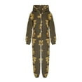 thumbnail image 5 of TEAJOPSUU Girls Fleece Onesie Pajamas Kids Cute Ear Hood Zip Up Sleepwear Jumpsuit Christmas Clothes Loose Jumpsuit Partywear A-Brown, 5 of 6