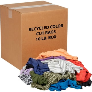 Colored Recycled T-Shirt Rags - 100 Anti-Slip 10lb Bags