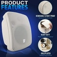 thumbnail image 6 of Pyle Outdoor Patio Speaker - 3.5" 2-Way Weatherproof Wall/Ceiling Mounted Dual Speaker (White), 6 of 7