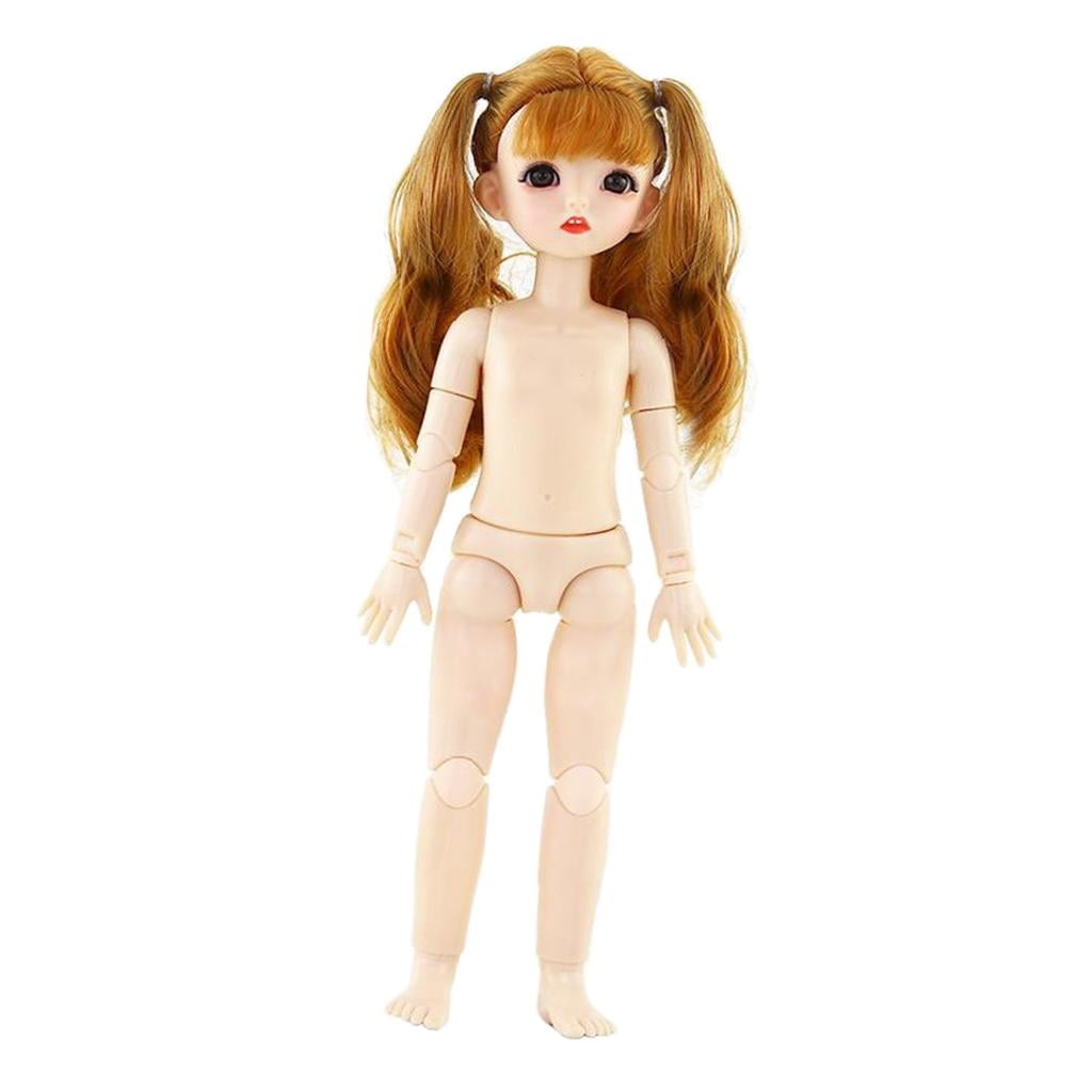 22 Moveable Flexible Jointed 1/6 BJD Dolls Normal Skin Nude Body Blank Head DIY 