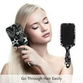 thumbnail image 4 of Colorful Hearts and Stars with Dots on Dark Background Air Cushion Comb Hairbrush Prevent static Snag Tangle for Women Ladies Detaining Separating Shaping Wavy Curly Straight Hair, 4 of 4
