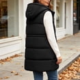 thumbnail image 4 of Levmjia Women's Hooded Vest Zip Up Quilted Padded Gilet Detachable Hood Drawstring Waist Sleeveless Outerwear with Pockets, 4 of 5