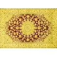 thumbnail image 1 of Ahgly Company Machine Washable Indoor Rectangle Medallion Yellow Traditional Area Rugs, 2' x 4', 1 of 4