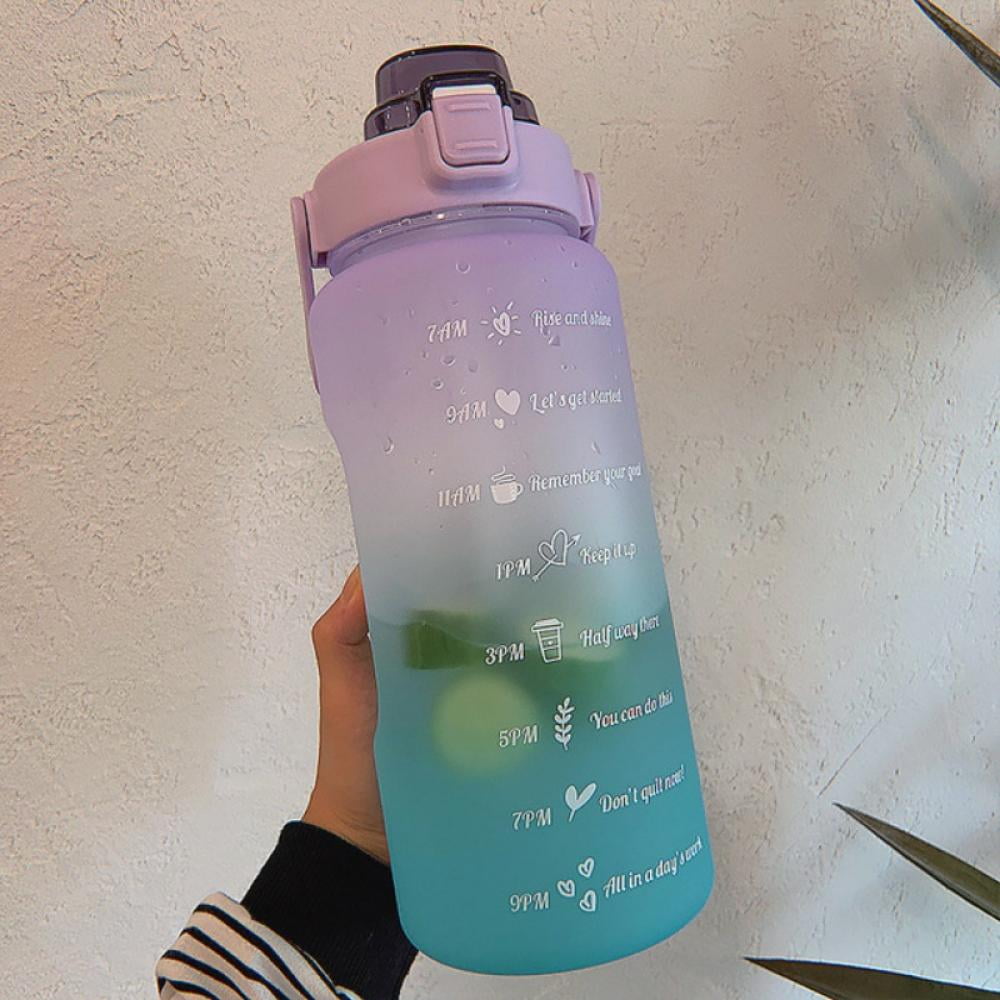 Buy 4tens 2000ml Sports Motivational Water Bottles with Time Marker Wide  Mouth GYM Big Water Bottle with Straw & Handle, Leakproof BPA Free Fitness  Sports(purple) Online at Best Prices in India 