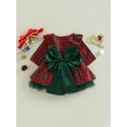 thumbnail image 3 of Sunisery Toddler Baby Girls Christmas Dress Ruffled Tulle Bowknot Plaid Party Pageant Princess Dresses Fall Clothes, 3 of 7