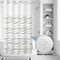 thumbnail image 2 of No Hook Shower Curtain, Sage Green Stripes Shower Curtains for Bathroom with See Through Top Window, Modern Simple Gradient Waves Lines Waterproof & Washable Bath Curtain Stand Up Stall 36"x72", 2 of 9