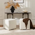 thumbnail image 2 of 18.5" Wide Modern Square Boucle Upholstered Ottoman with Solid Wood Legs Set of 2, Multi-Functional Sofa Footrest, Side Table, Extra Seating for Living Room, Bedroom, Fully Assembled (White), 2 of 10