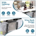 thumbnail image 2 of UHOMEPRO Bar Table Set for 4, Modern Counter Height Dining Set, Rectangle Dining Room Table with 4 Velvet Chairs, Compact Kitchen Table Set for Home Breakfast Nook, Gray, 2 of 7
