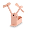 thumbnail image 3 of Pequeño ventilador de escritorio portátil portátil plegable USB doble cabezal de doble cabeza eléctrica fuerte con batería de recarga para el aeroplano de oficina largo viaje rosa 3000 mA Methold HA012735-01B, 3 of 7