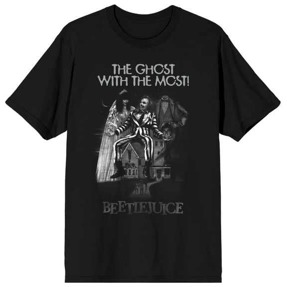 Beetlejuice Ghost With the Most Men's Black Graphic Tee-6XL