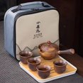 thumbnail image 1 of Youngky Porcelain Chinese Ceramic Gongfu Tea Set,Portable Travel Tea Set with 360 Rotation Tea maker and Infuser, All in One Gift Bag for Travel,Home,Gifting,and Office (Dragon Pattern), 1 of 1