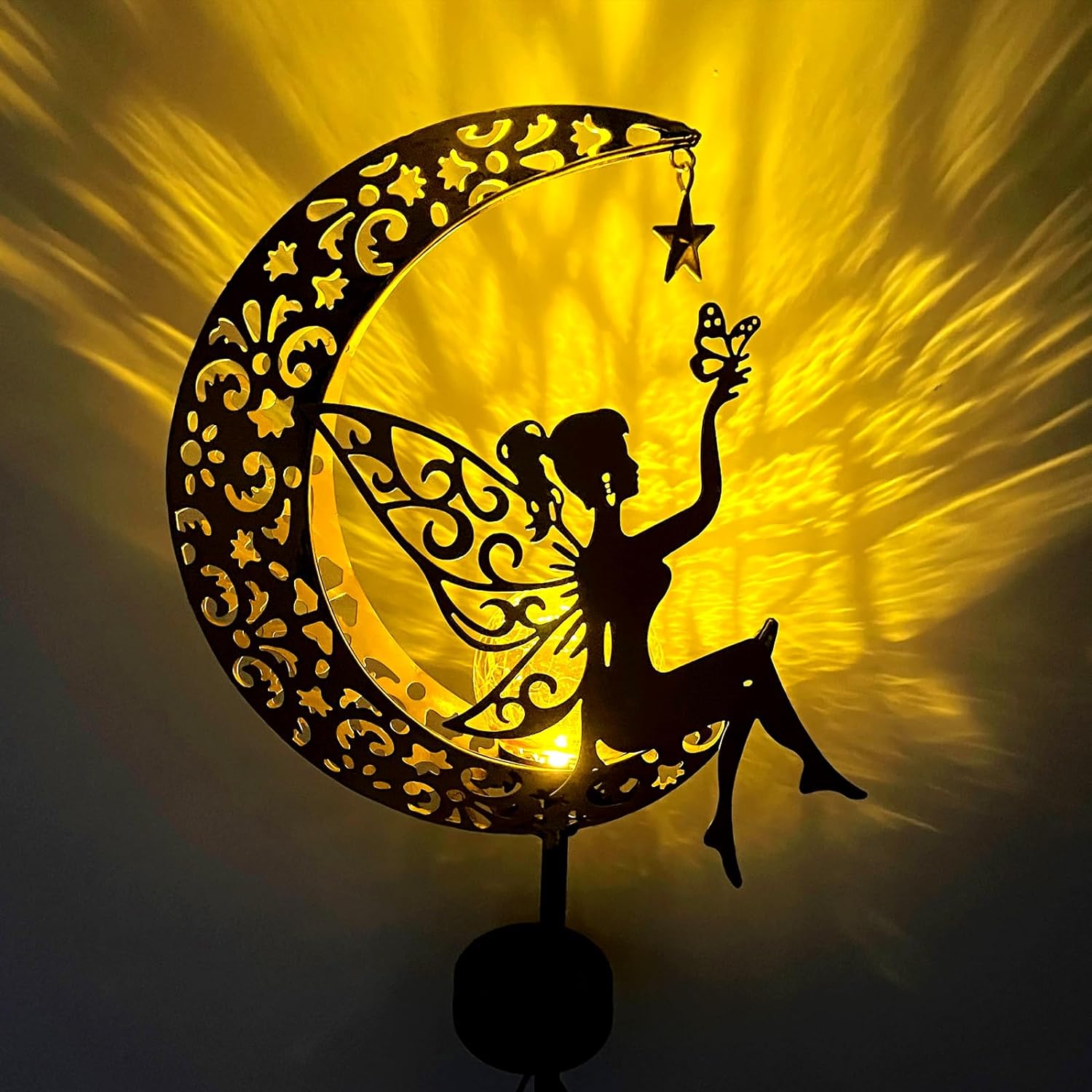 Qoosea Fairy Moon Solar Garden Light Stake photo 3