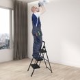 thumbnail image 2 of Costway 3 Step Ladder Folding Step Stool 330lbs Capacity with Anti-Slip Pedal & Handle, 2 of 10