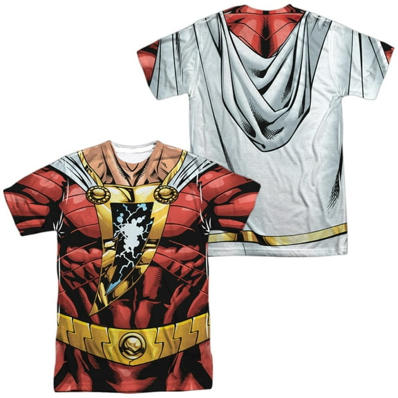 Jla - Shazam Uniform (Front/Back Print) - Short Sleeve Shirt - Large