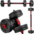 thumbnail image 3 of Juego de Mancuernas Ajustables Antiderrapantes de 15 Kg 2 en 1 con 8 Pesas 4 Discos de 2 Kg y 4 Discos de 1.5 kg Set Barra Antideslizante y Mancuernas con Sistema de Conexión Variable, 3 of 8