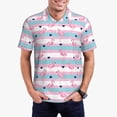 thumbnail image 2 of Balery Flamingo1 Printed Men’s Short Sleeve Polo Shirt, Midweight Men's Shirt,Golf Polo shirts -Medium, 2 of 8