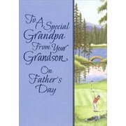 Designer Greetings Golfer with Lake in Distance: From Grandson Father's Day Card for Grandpa