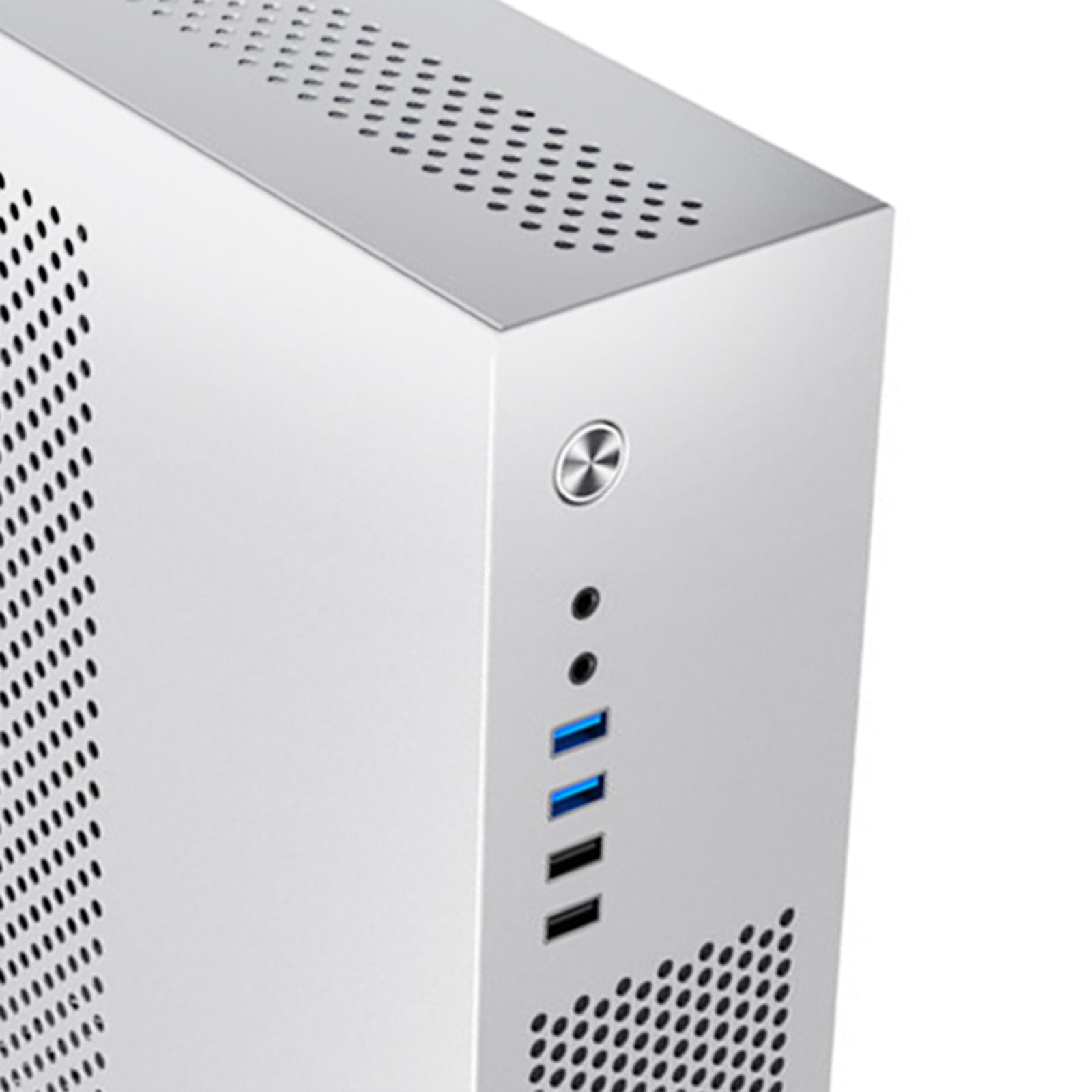 Wzmzjy Computer Case 3.0 USB Wall Mounted Placement Office Professional Practical Steel Argent