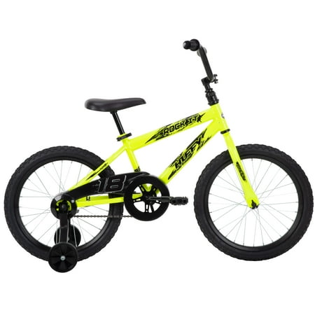 Huffy 18" Rock It Bicycle, for Kids Ages 5+ Years, Training Wheels, Yellow